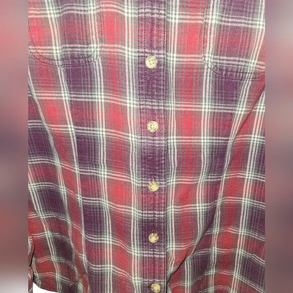 Duluth Women's Purple Red Long Sleeve Plaid Button Up Shirt‎ Size Medium - Picture 8 of 10